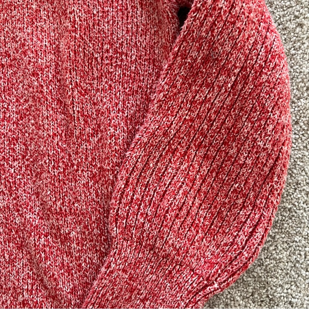 Nine West Red & White Intertwined Cowl Neck Knit Cozy Sweater size Small - Picture 6 of 9